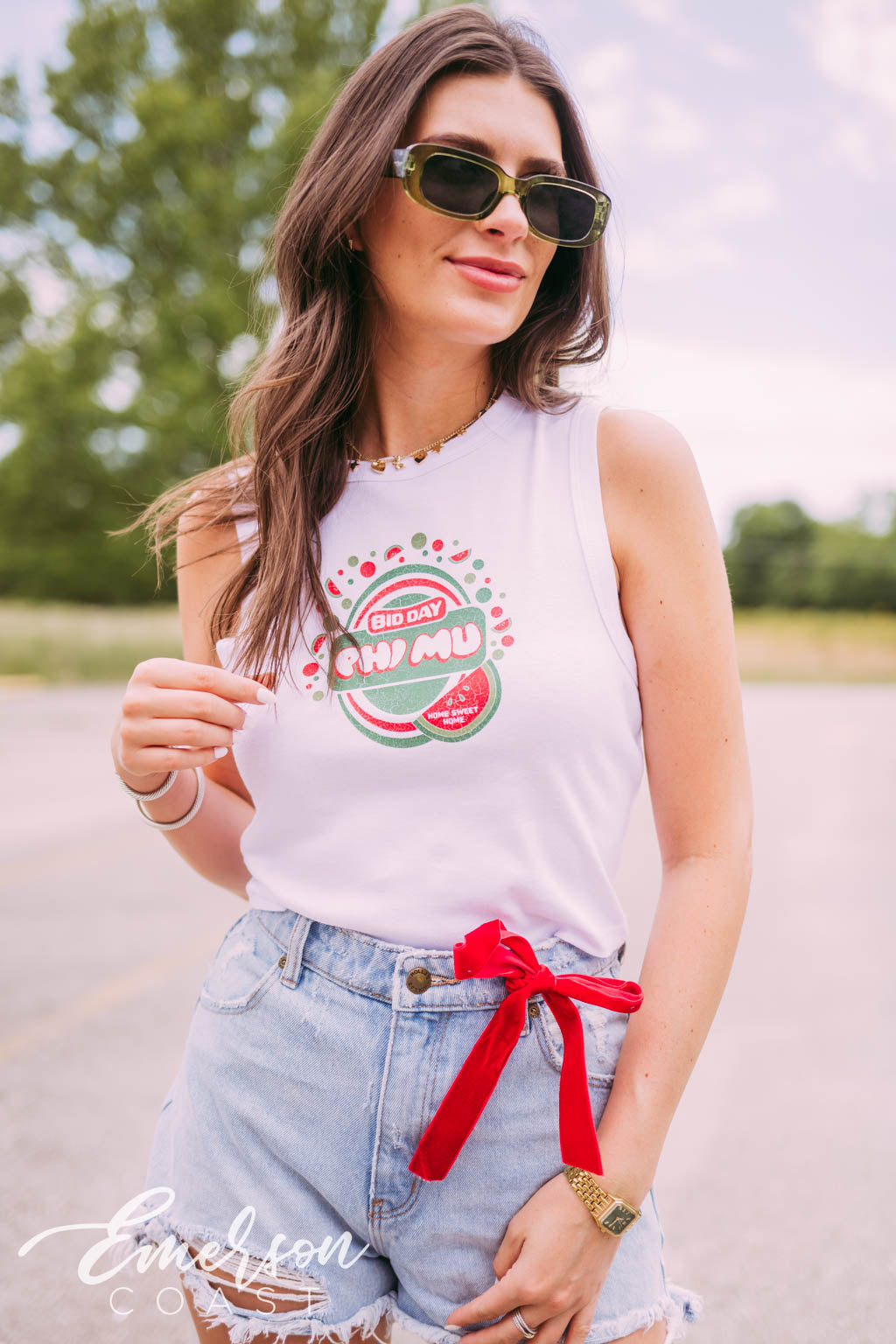 Phi Mu Sweet Home Bid Day Watermelon Tank