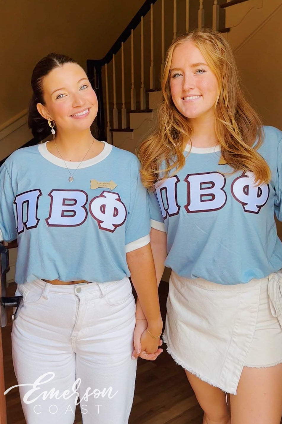 Pi Beta Phi Applique Letter Colorblock Ringer