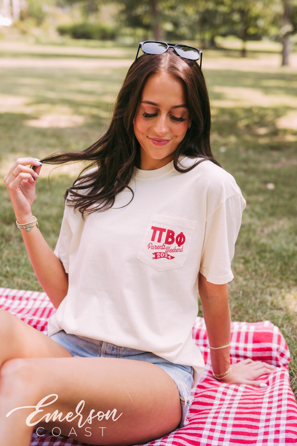 Pi Beta Phi Retro Football Field Goal Tee