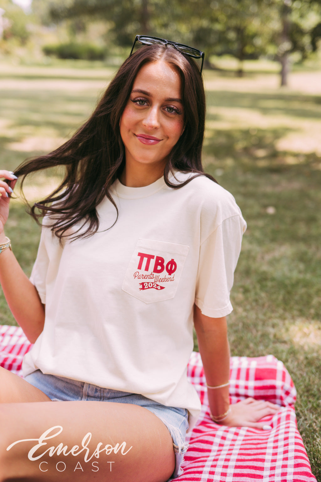 Pi Beta Phi Retro Football Field Goal Tee