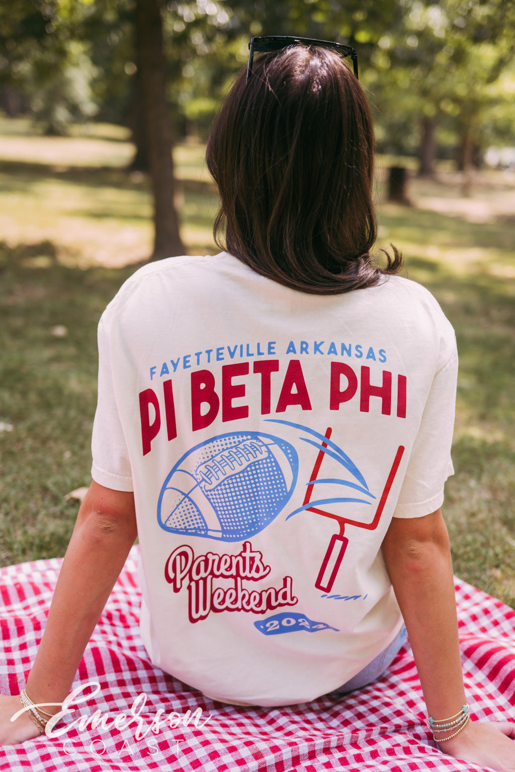 Pi Beta Phi Retro Football Field Goal Tee