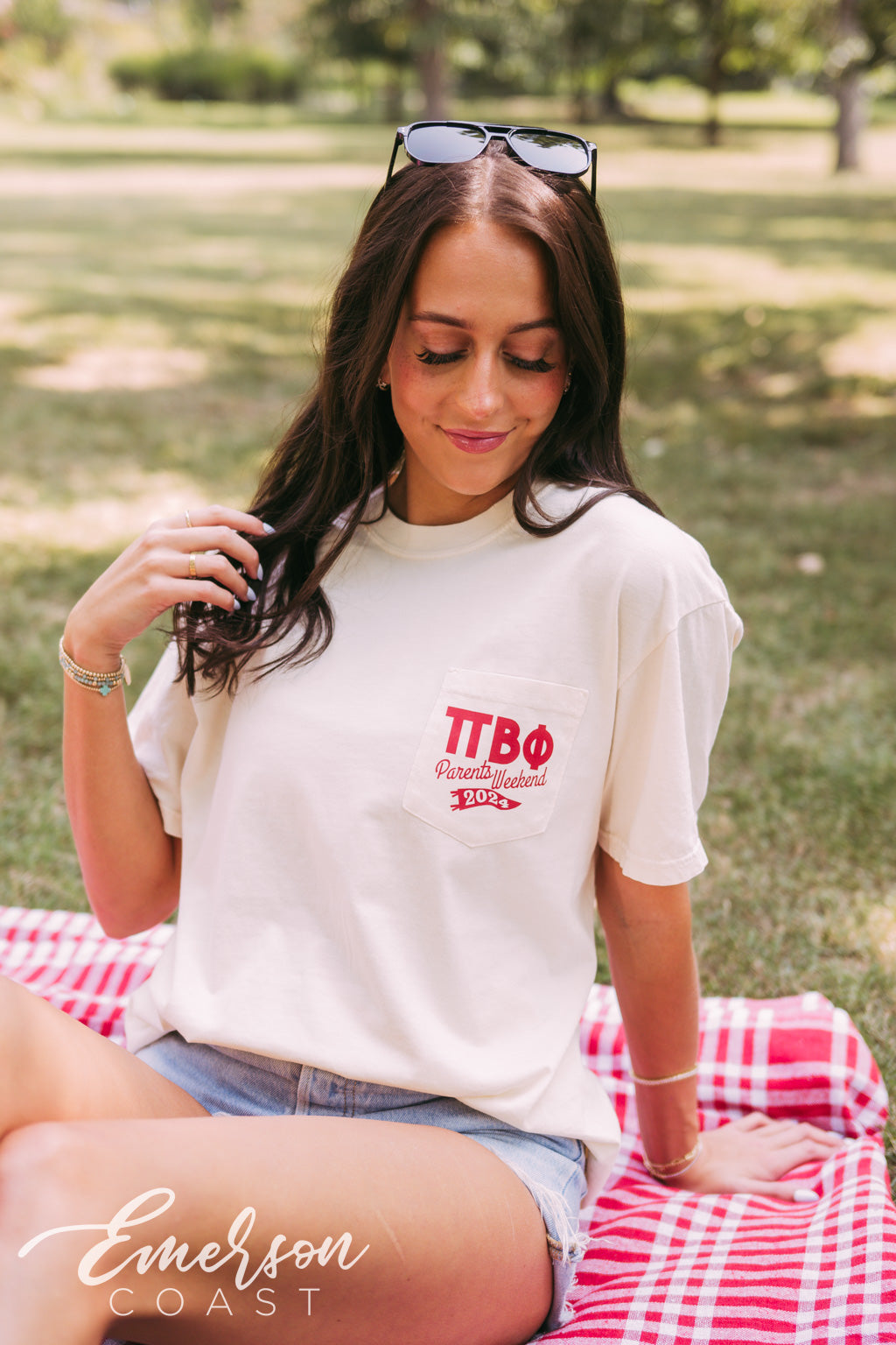 Pi Beta Phi Retro Football Field Goal Tee