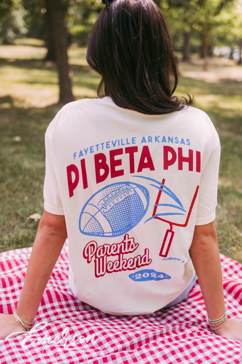 Pi Beta Phi Retro Football Field Goal Tee