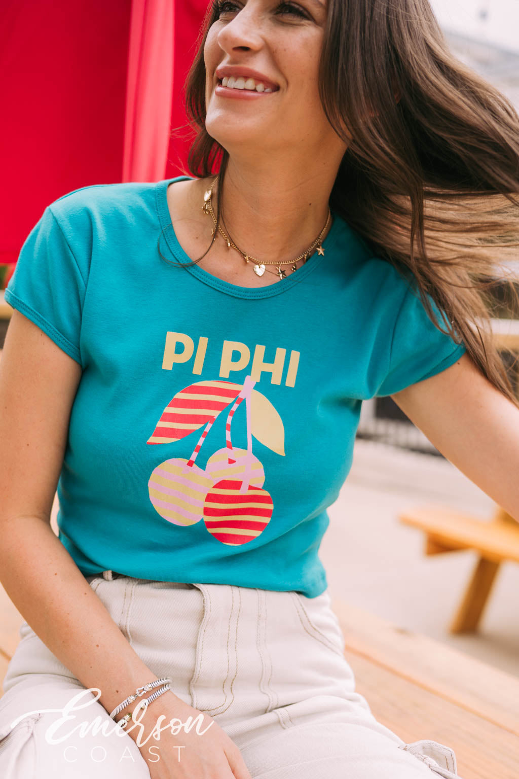 Pi Phi Cherry On Top Bid Day Baby Tee