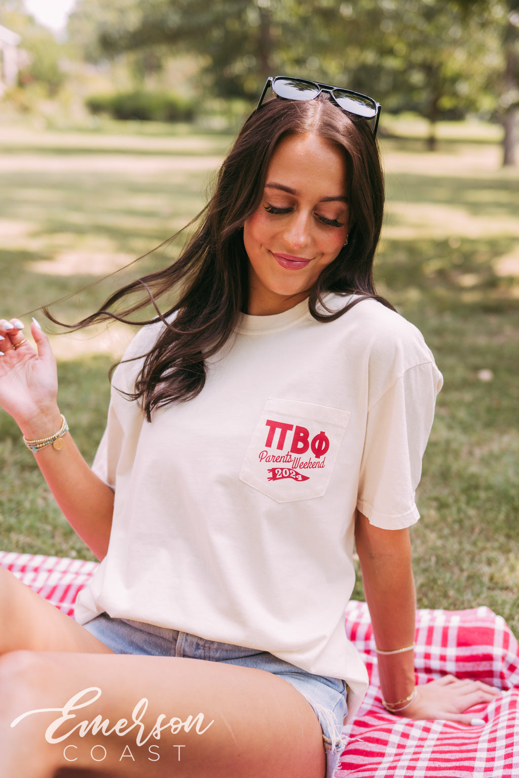 Pi Beta Phi Retro Football Field Goal Tee