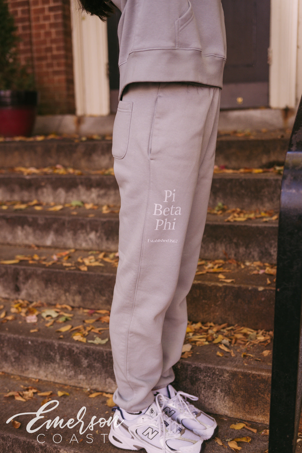 Pi Beta Phi Simple Gray Hoodie and Jogger Set