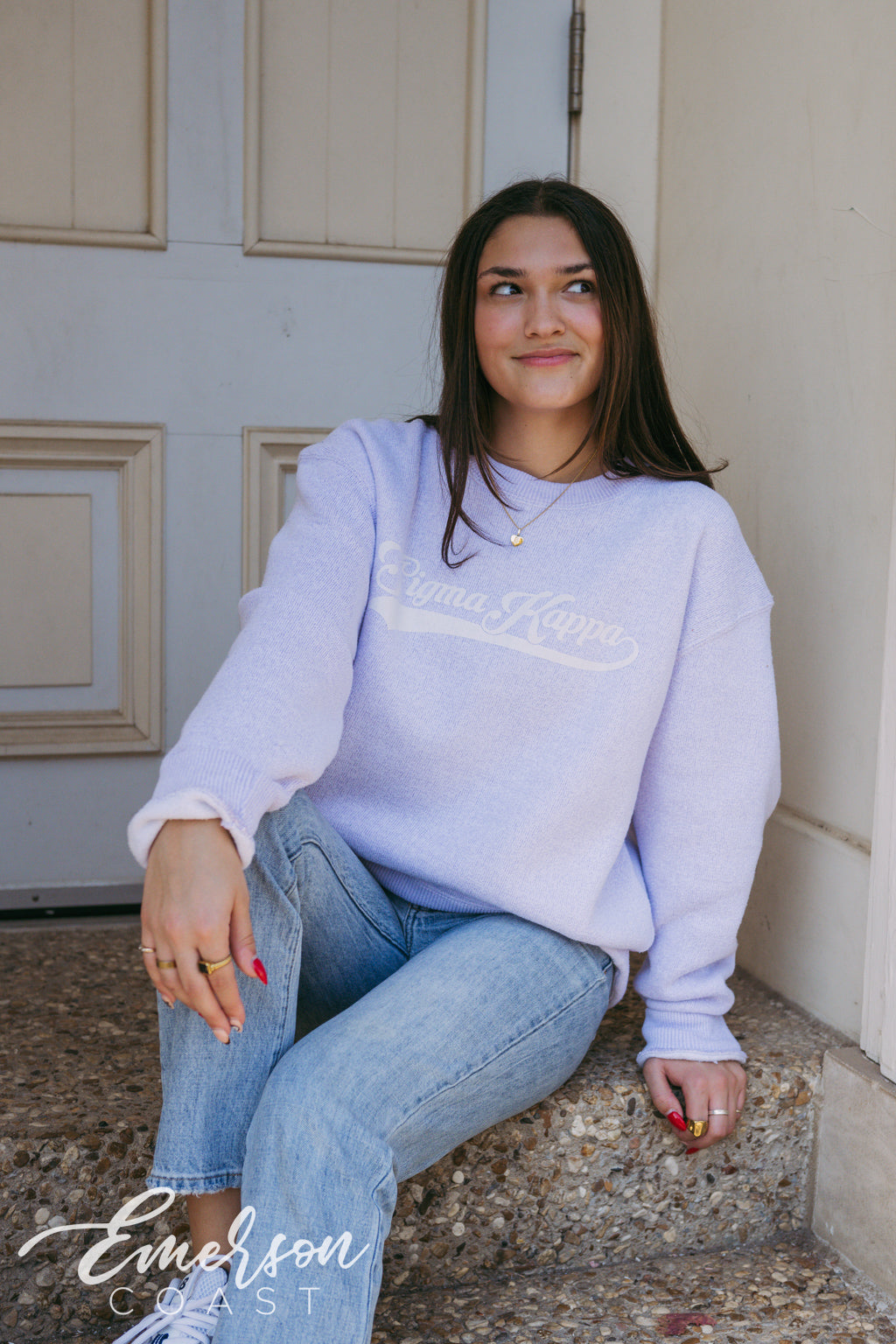 Sigma Kappa Lavender Cozy Knit Crewneck