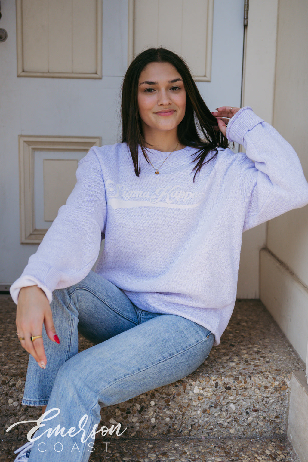 Sigma Kappa Lavender Cozy Knit Crewneck