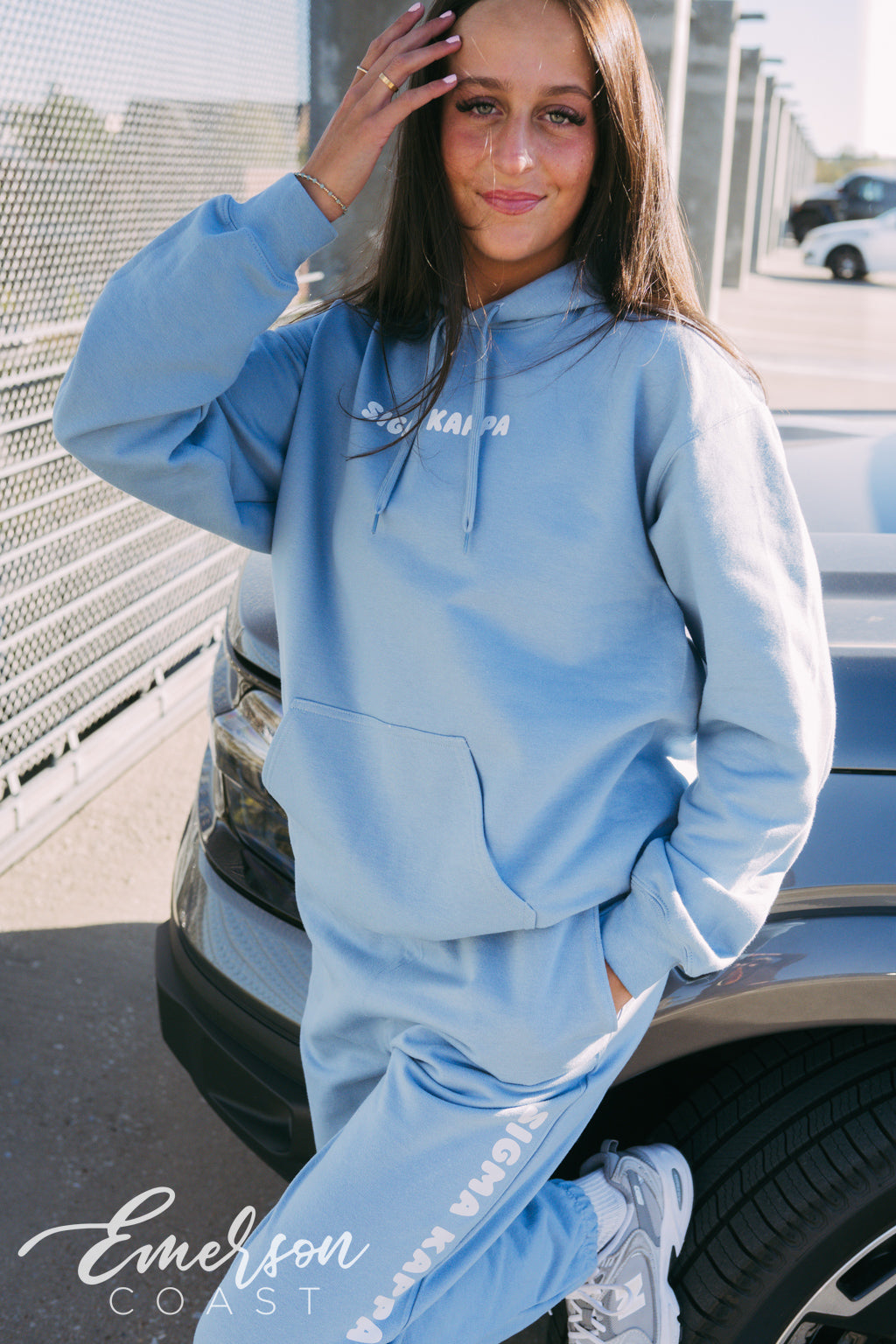 Sigma Kappa Cozy Blue Hoodie and Jogger Set