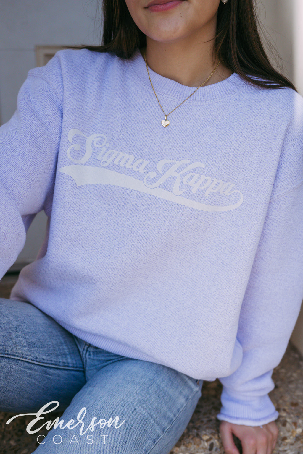 Sigma Kappa Lavender Cozy Knit Crewneck