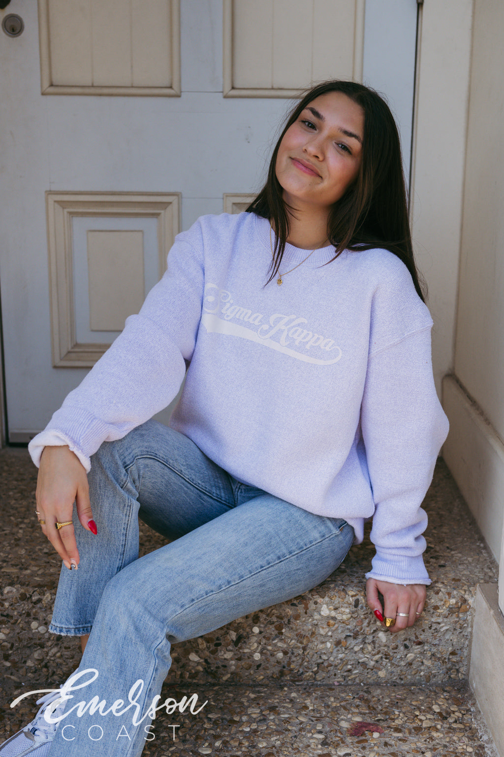 Sigma Kappa Lavender Cozy Knit Crewneck