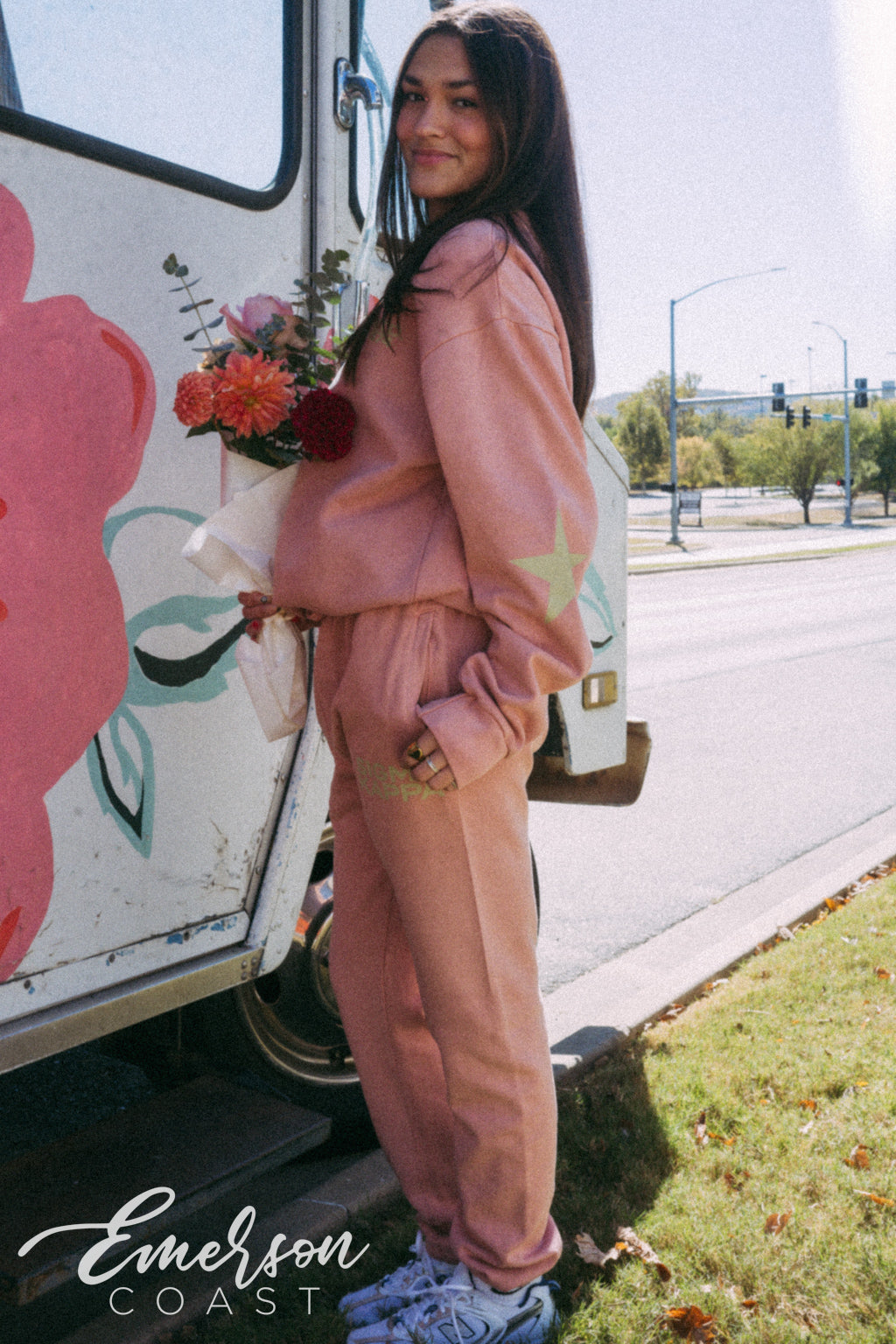 Sigma Kappa Peach Crewneck and Jogger Set