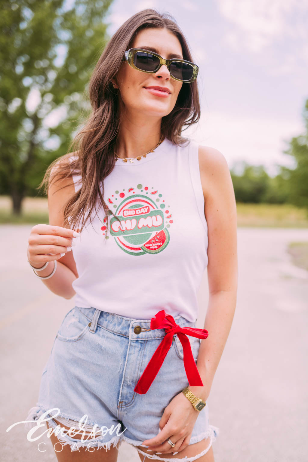 Phi Mu Sweet Home Bid Day Watermelon Tank