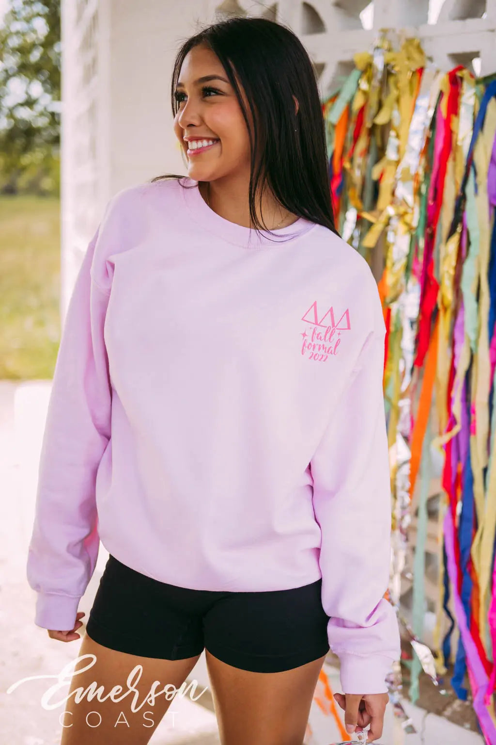 Tri Delta Pink Disco Crewneck