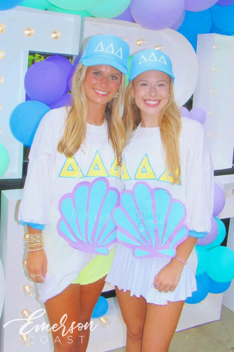 Tri Delta Blue and Yellow Custom Letter Jersey