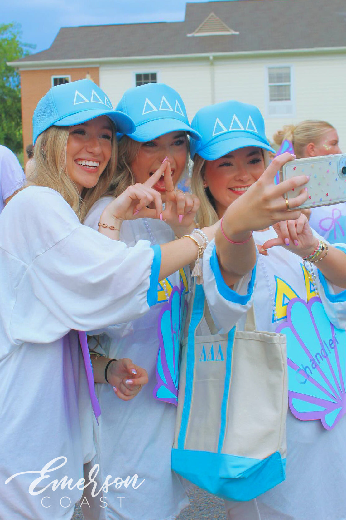 Tri Delta Blue and Yellow Custom Letter Jersey