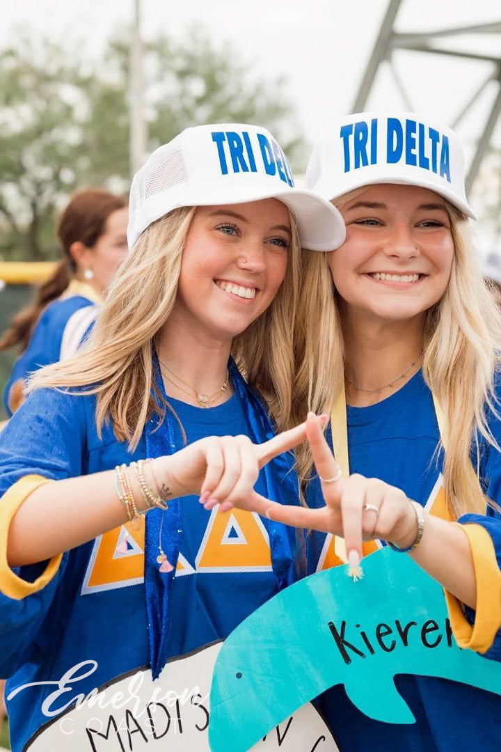 Tri Delta Royal Blue and Gold Custom Letter Jersey