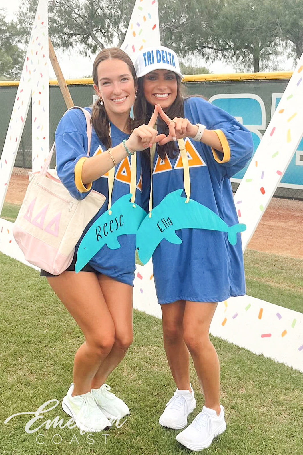 Tri Delta Royal Blue and Gold Custom Letter Jersey