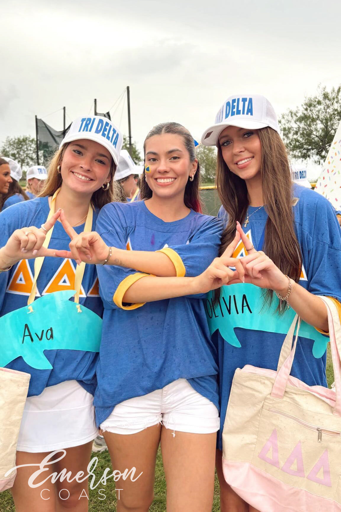 Tri Delta Royal Blue and Gold Custom Letter Jersey