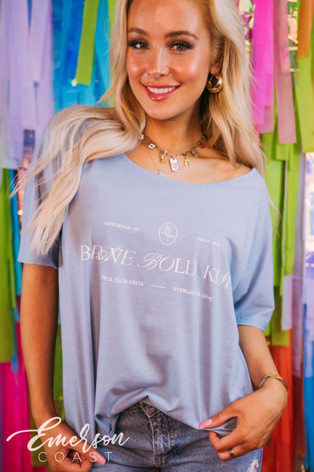 Tri Delta Brave Bold Kind Cloud Slouchy Tee