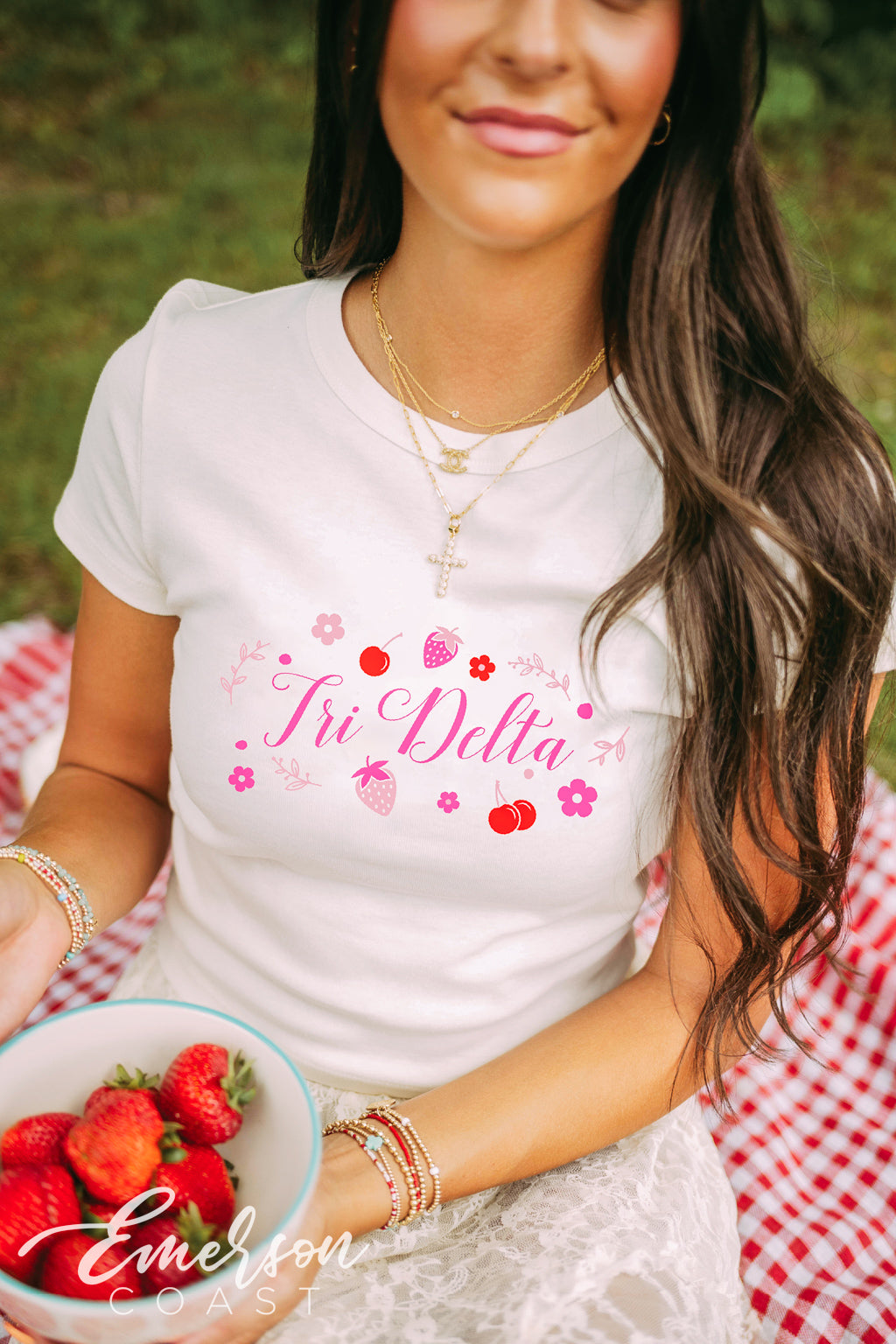 Tri Delta Freshly Picked Bid Day Baby Tee