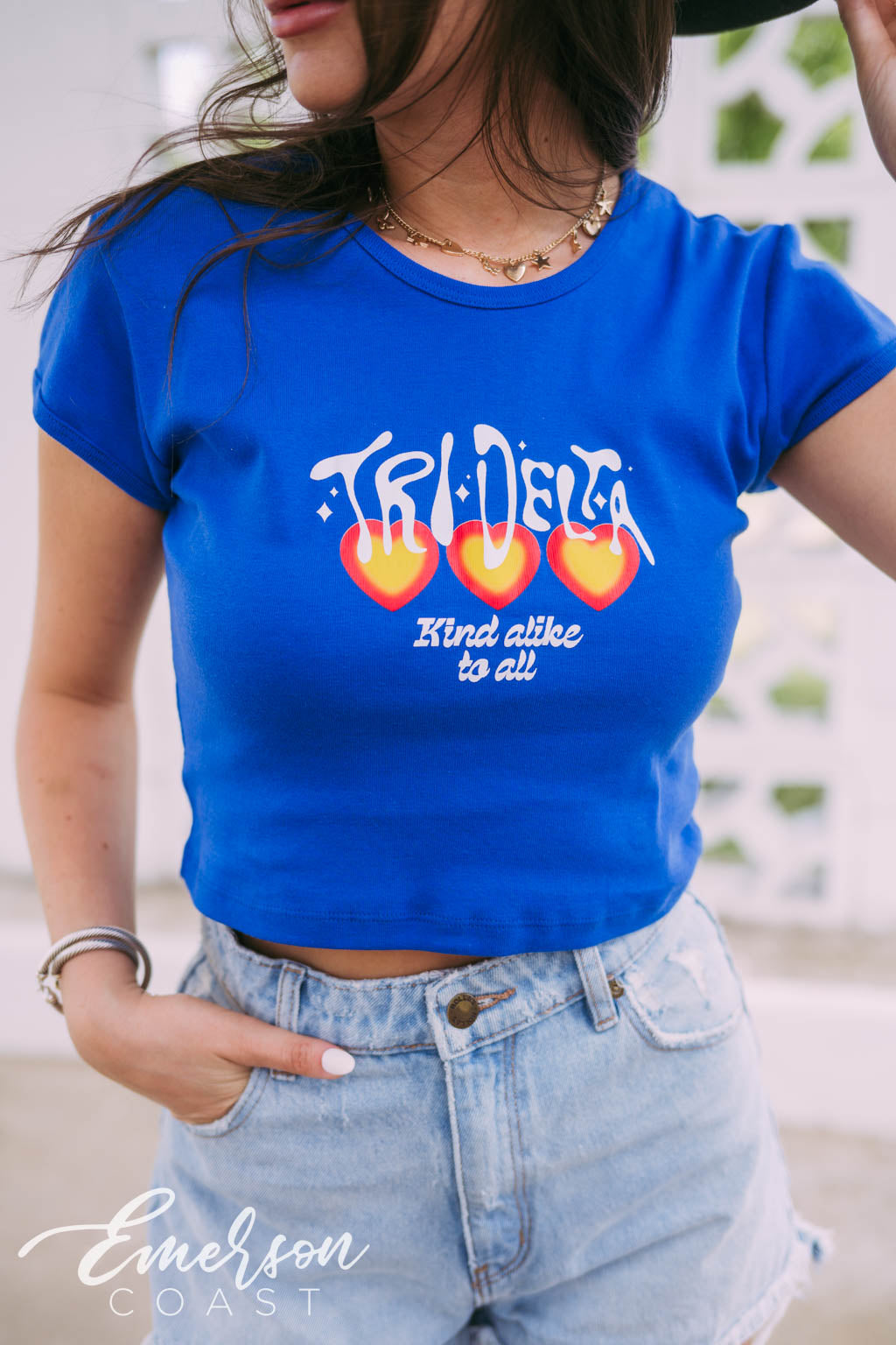 Tri Delta Kind Alike To All Royal Blue Baby Tee