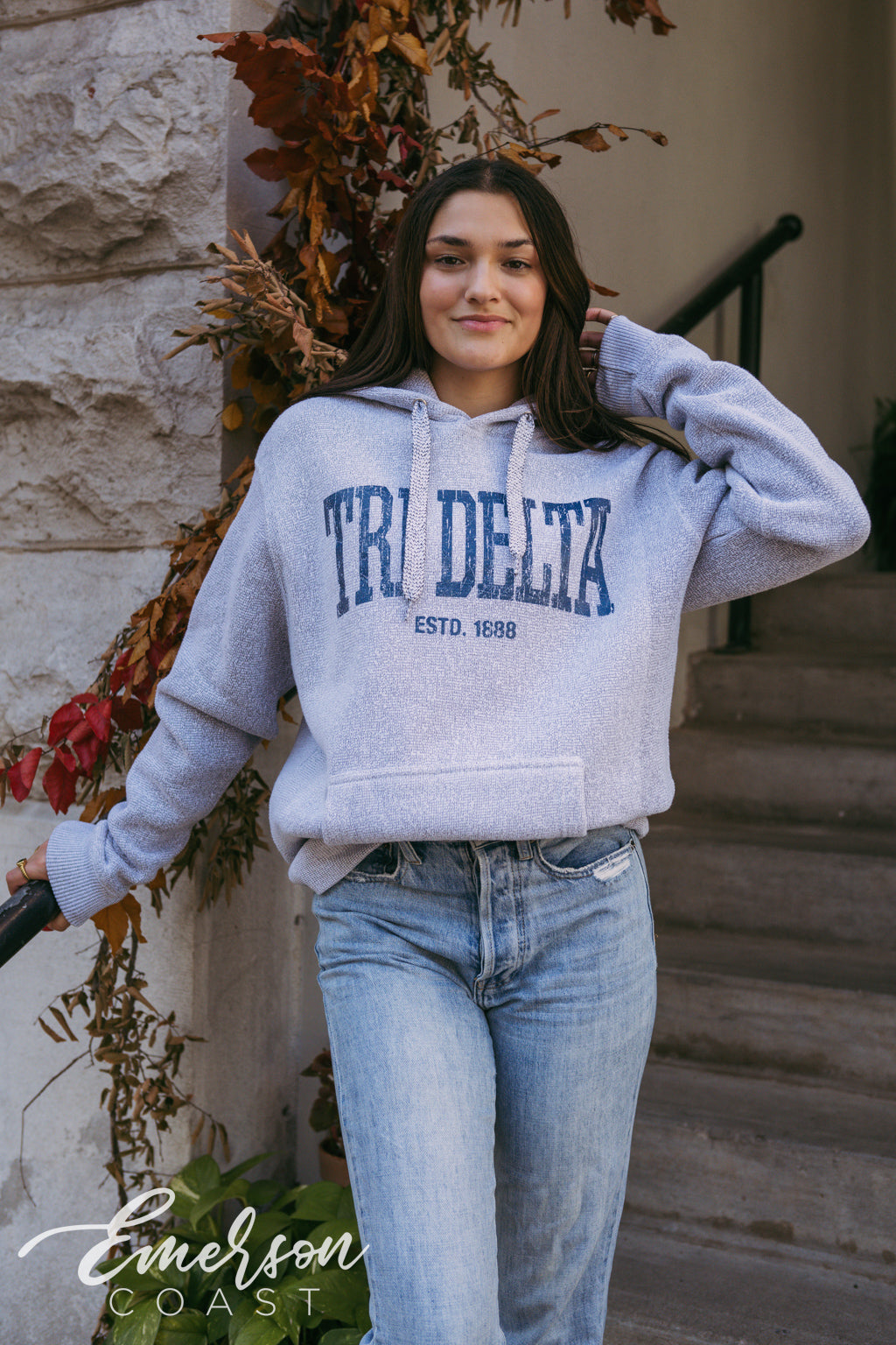 Tri Delta Light Gray Cozy Knit PR Hoodie