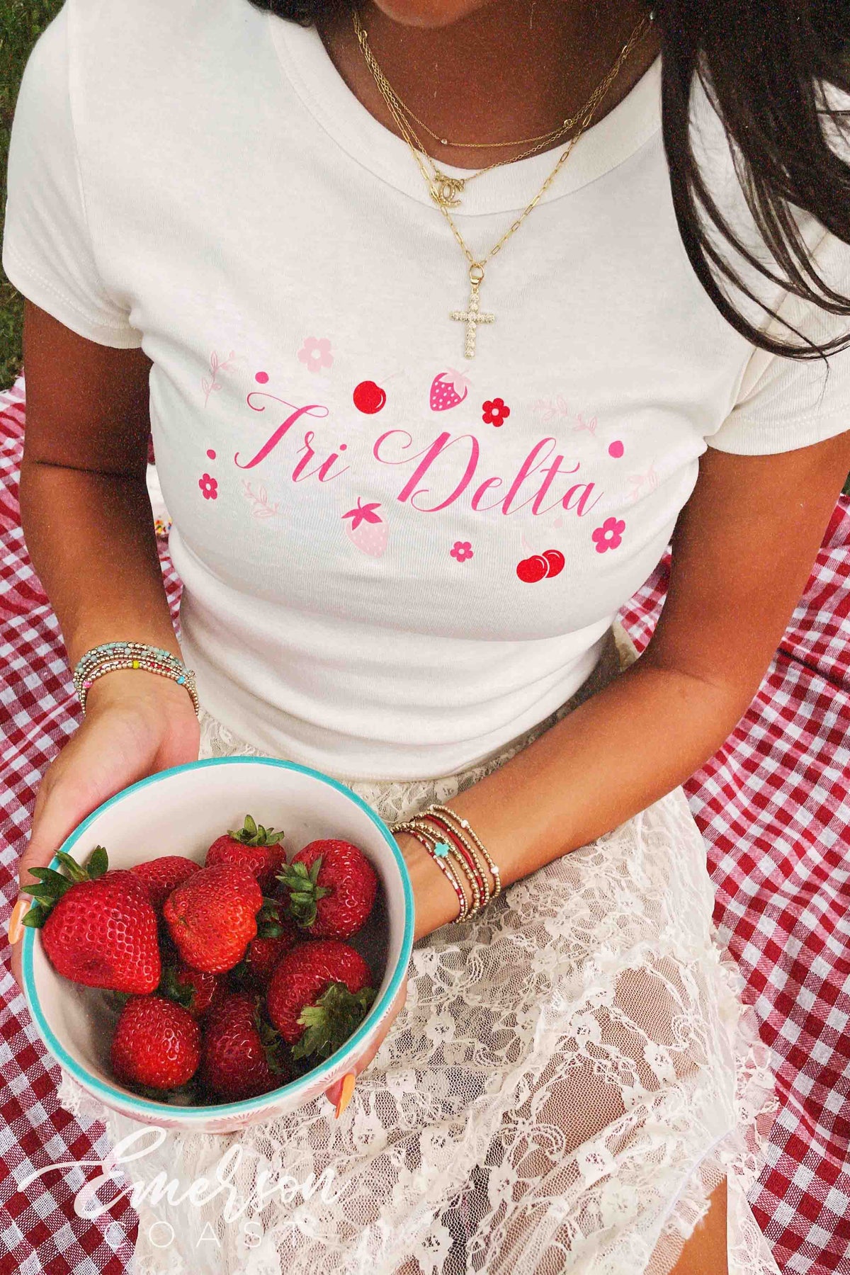 Tri Delta Freshly Picked Bid Day Baby Tee