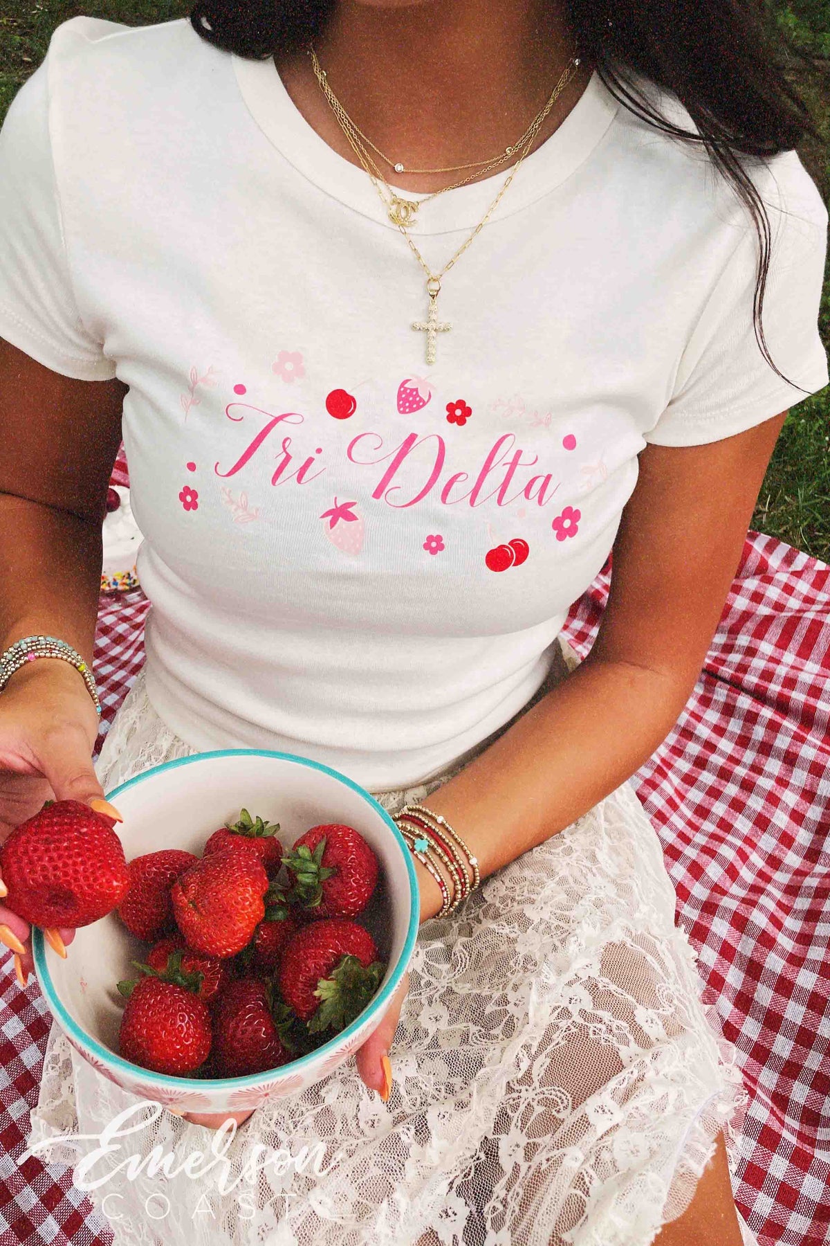 Tri Delta Freshly Picked Bid Day Baby Tee