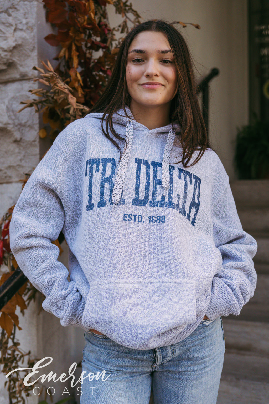 Tri Delta Light Gray Cozy Knit PR Hoodie