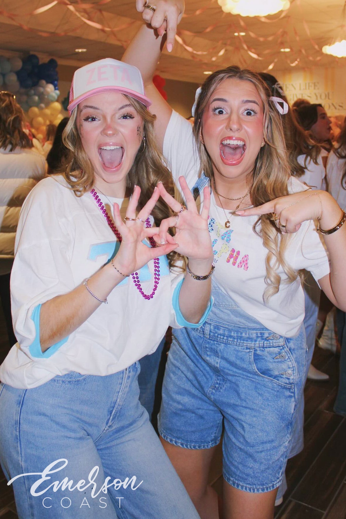 Zeta Tau Alpha Hand Stitch Letters Bid Day Baby Tee