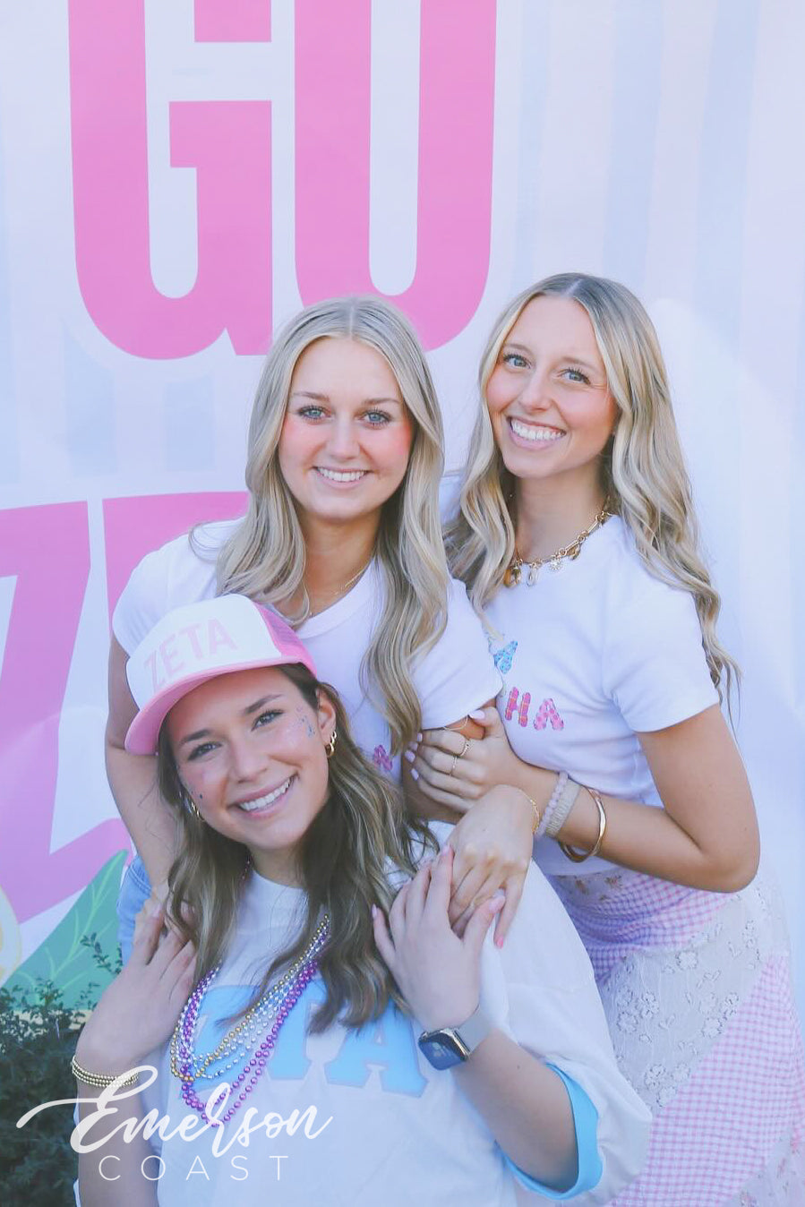 Zeta Tau Alpha Hand Stitch Letters Bid Day Baby Tee