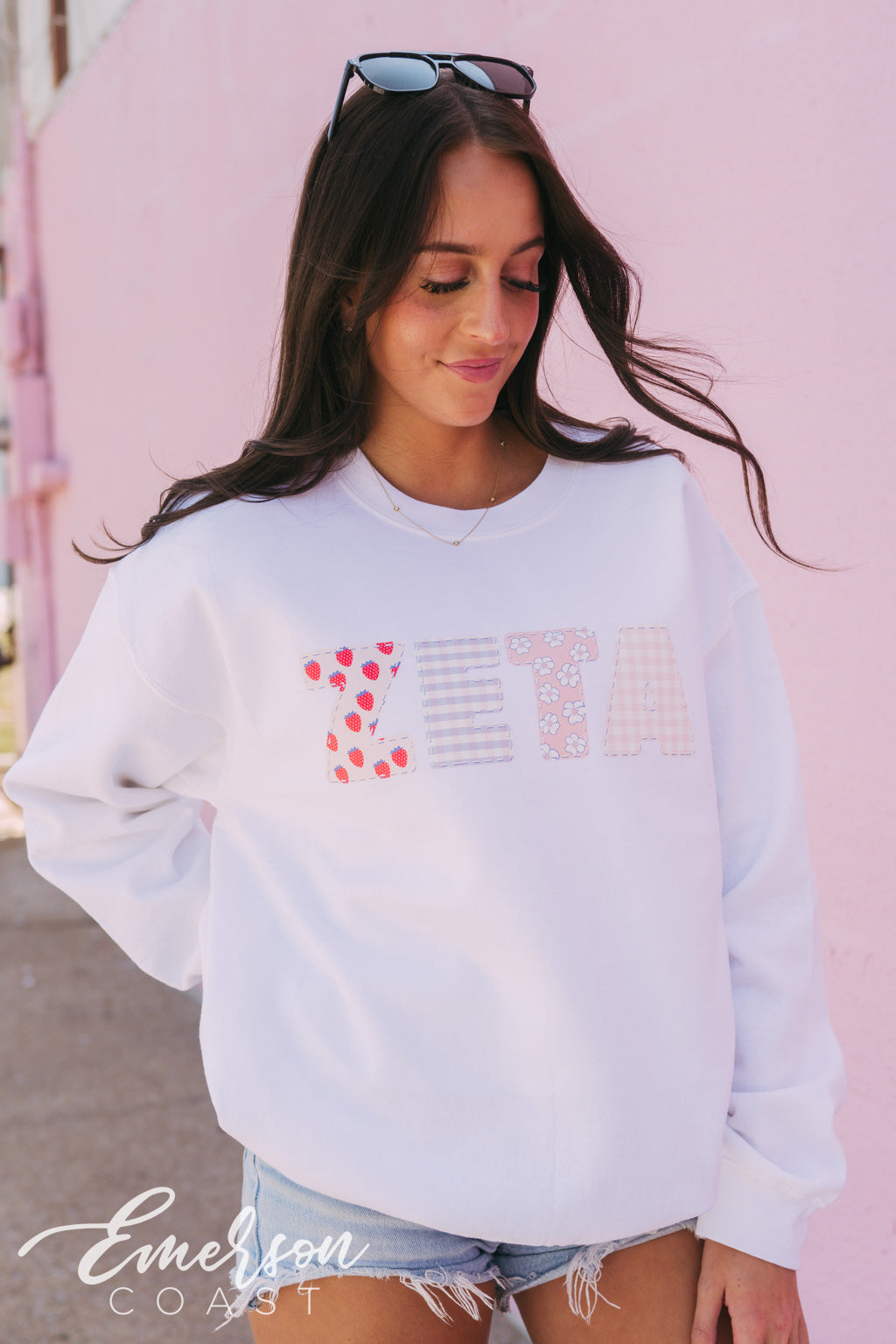 Zeta Gingham PR Crewneck