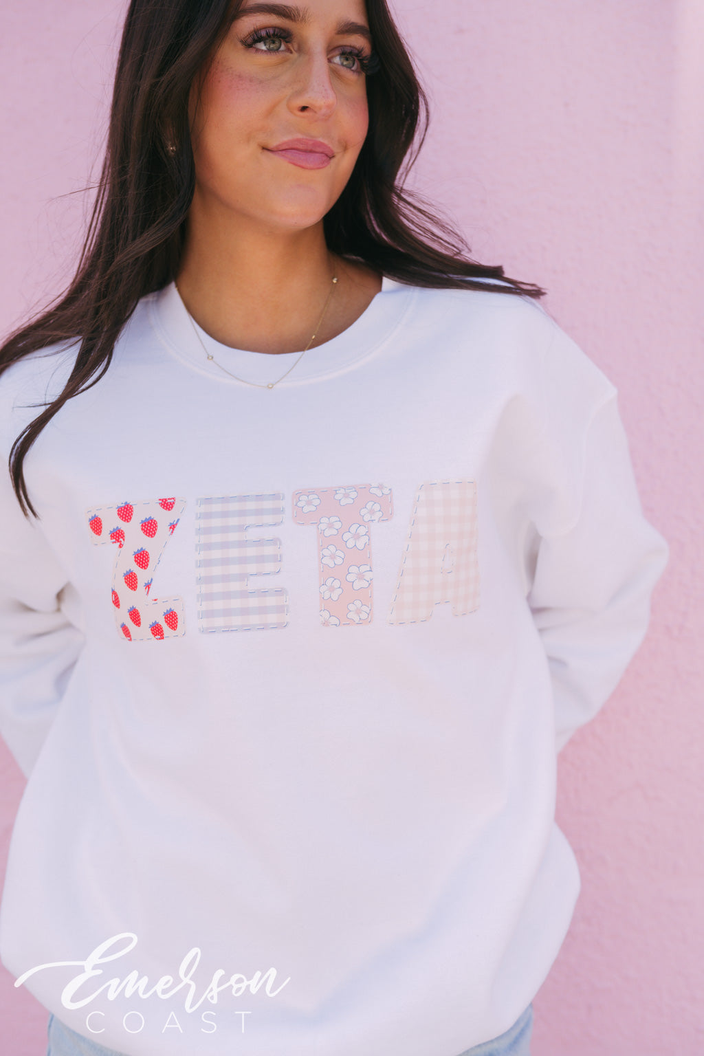 Zeta Gingham PR Crewneck