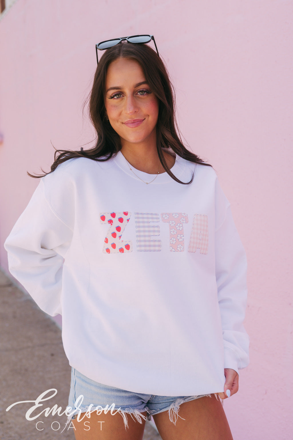 Zeta Gingham PR Crewneck