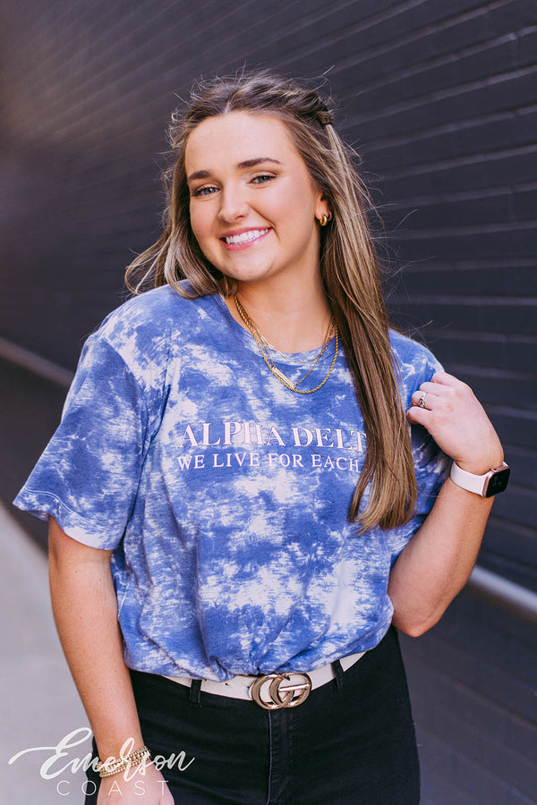 ADPI We Live For Each Other Tie Dye Tee - Emerson Coast