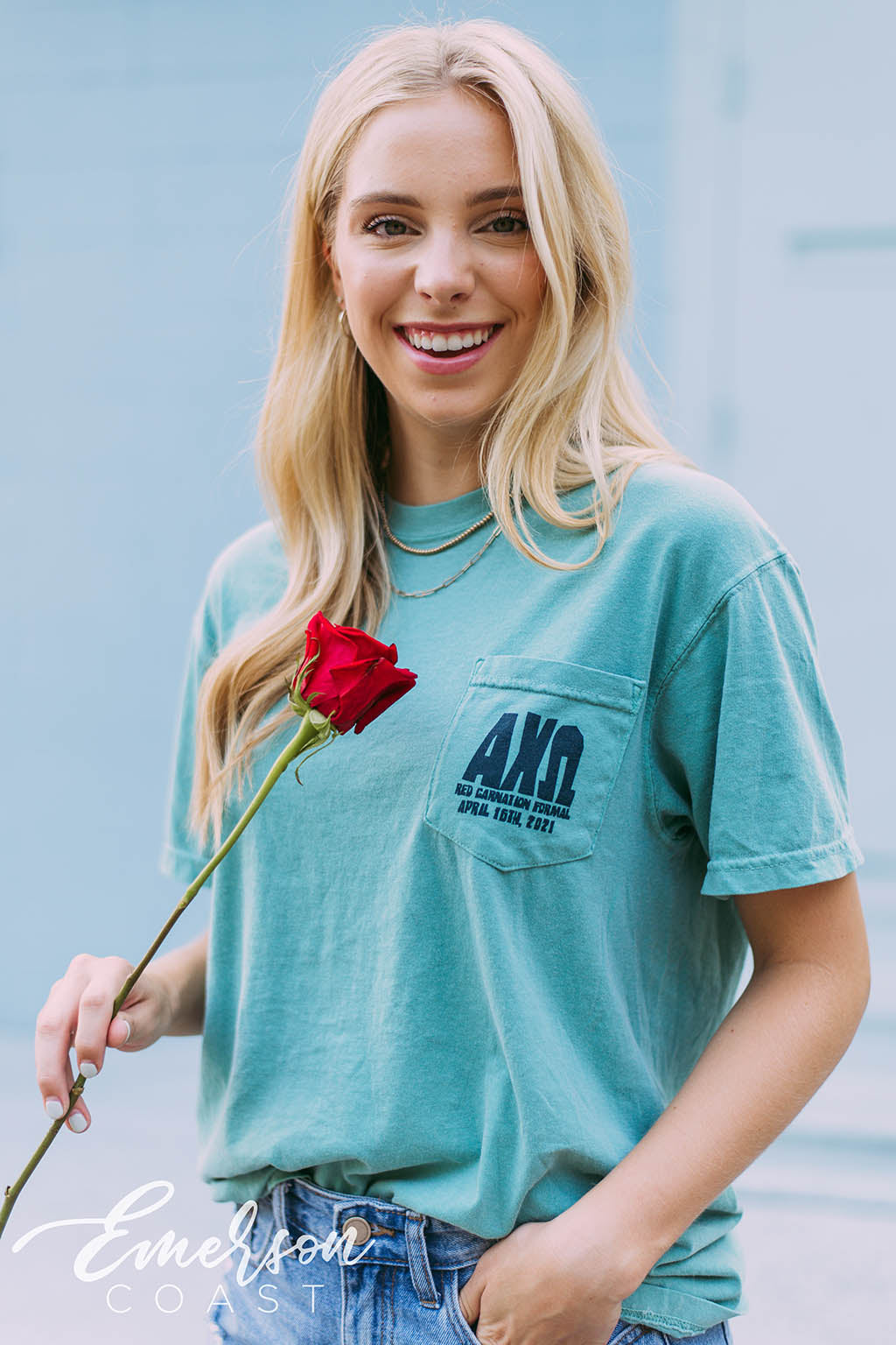 Alpha Chi Omega Red Carnation Formal Tee