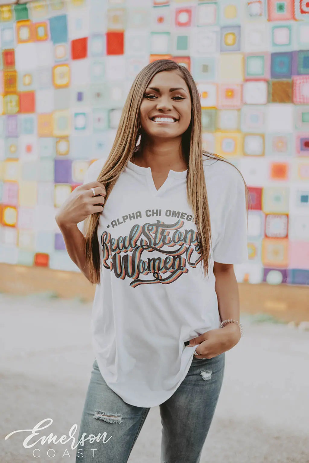 Chi Omega Make A Wish Jersey Tee - Emerson Coast