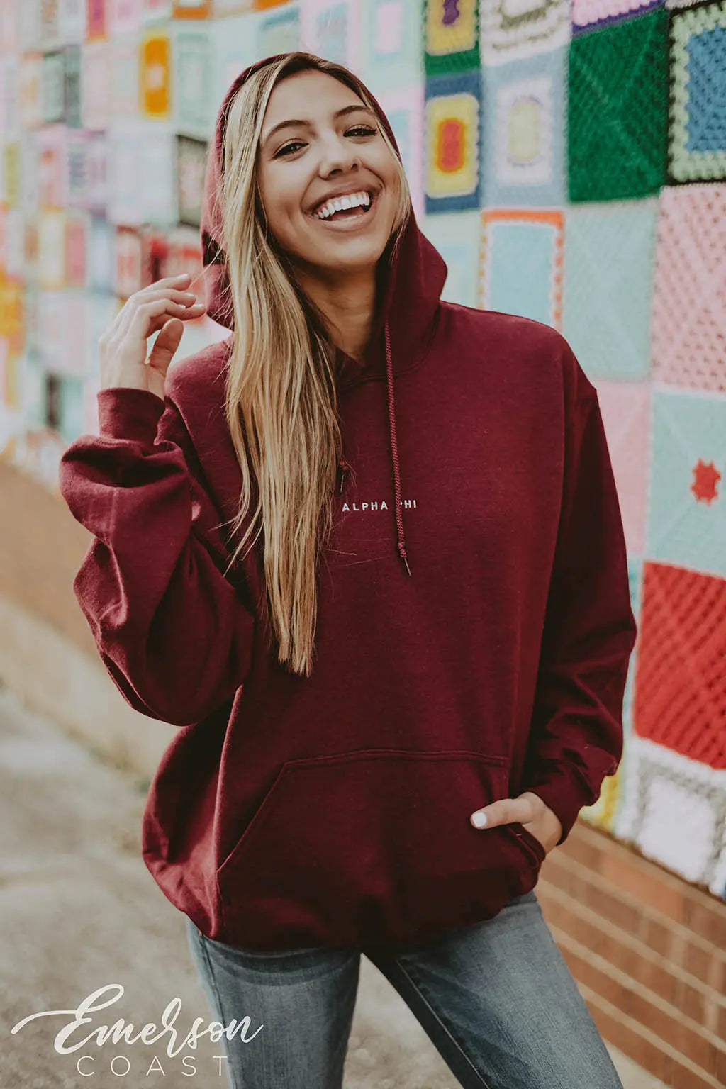 Alpha Love And Mine Blue Mineral Wash Hoodie - Emerson Coast