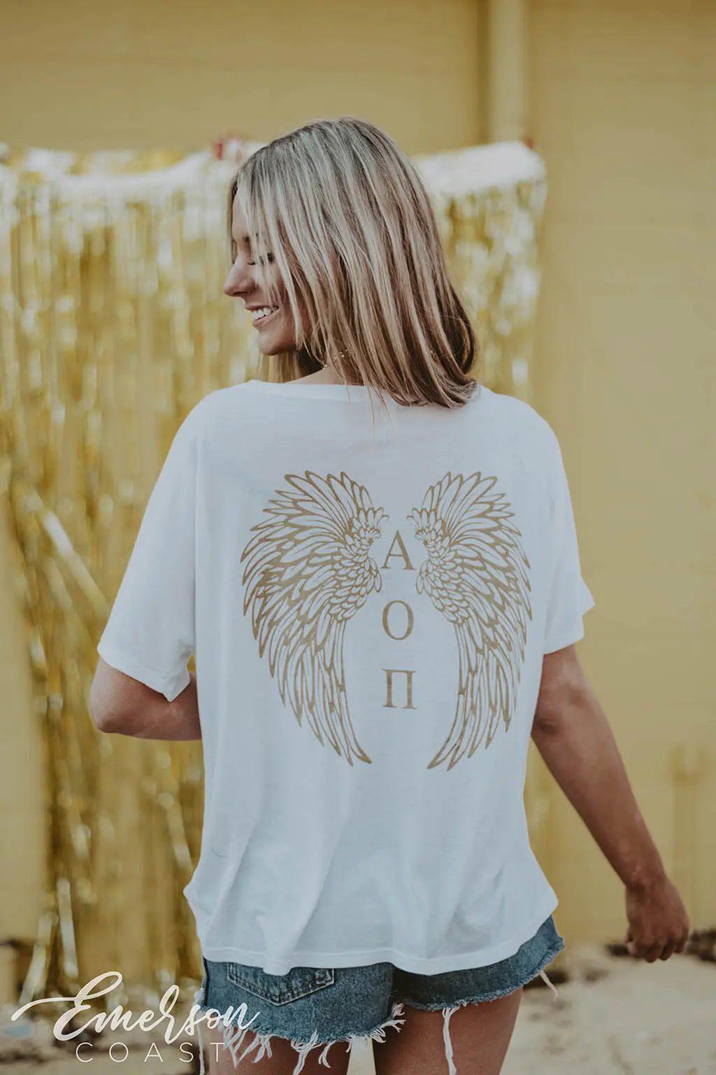 Alpha Omicron Pi Angels Bid Day V-Neck Tee