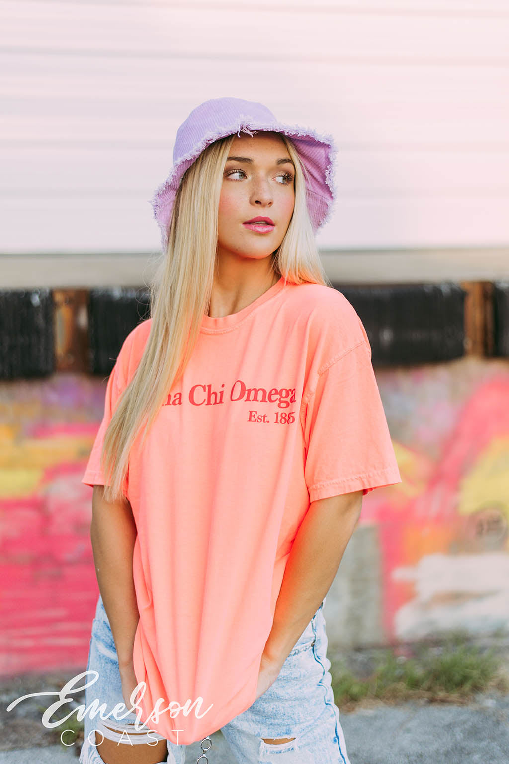 Alpha Chi Omega Neon Orange Tee