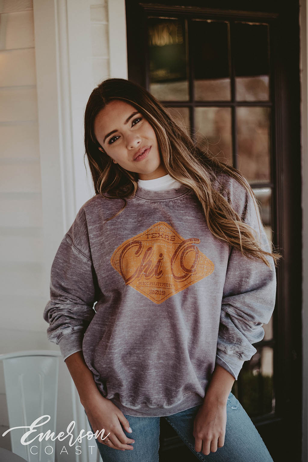 Corded order Sorority Crewneck Sweatshirt with Classic Design