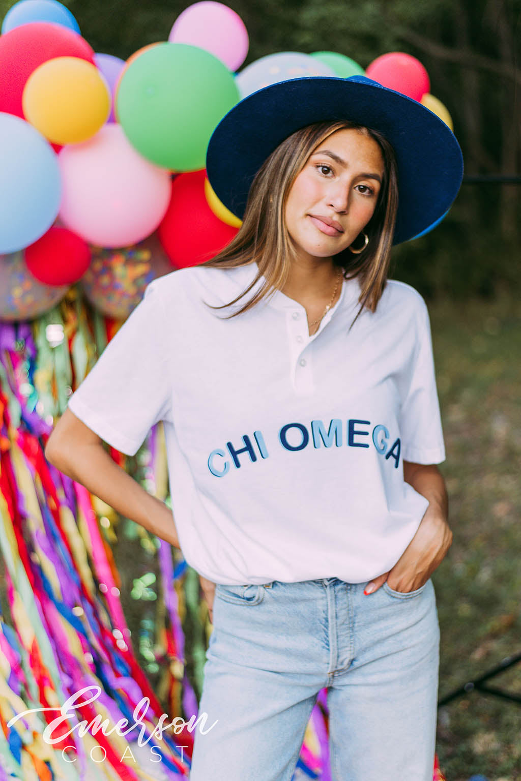 Chi Omega - Cream Baseball Jersey