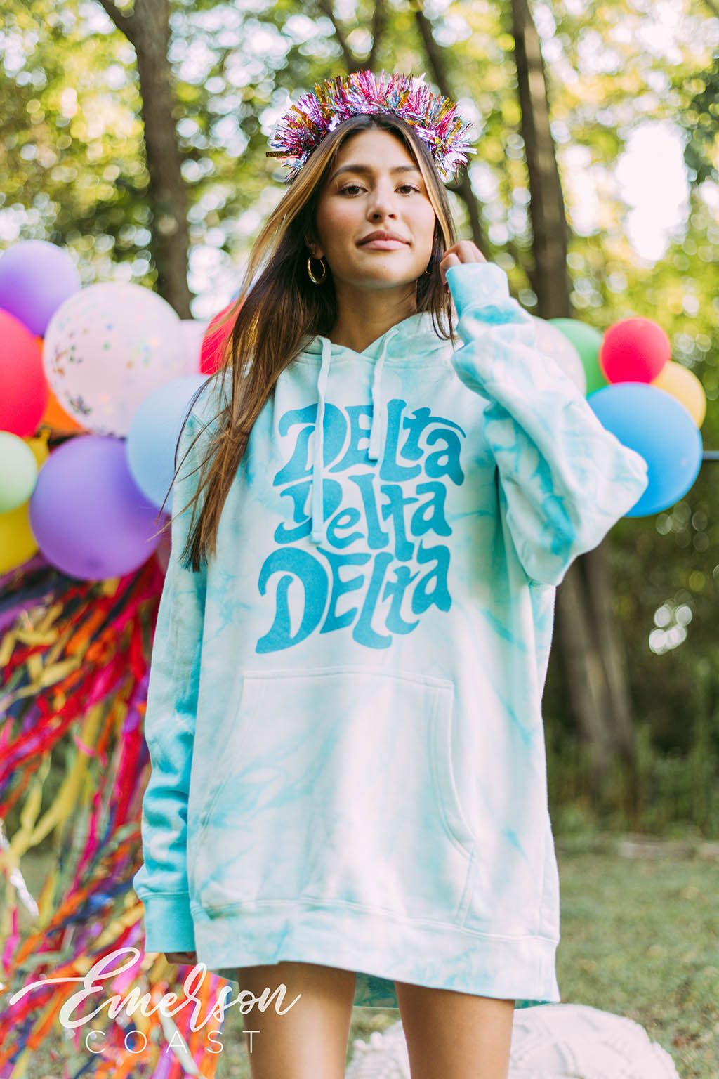 Delta Delta Delta Yin-Yang Surf high quality Sorority Hoodie Mineral Wash Tie Dye | Greek Life Sweatshirt | Tri Delta comfy hoodie