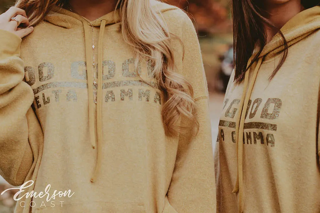 Delta Gamma Do Good Mustard Sueded Hoodie