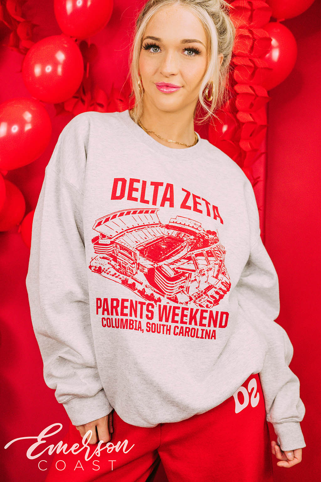 Delta Zeta Parents Weekend Football Stadium Crewneck