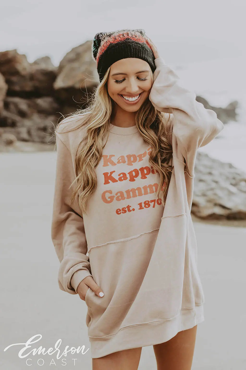Kappa Kappa Gamma Leopard Design Beanie Hat