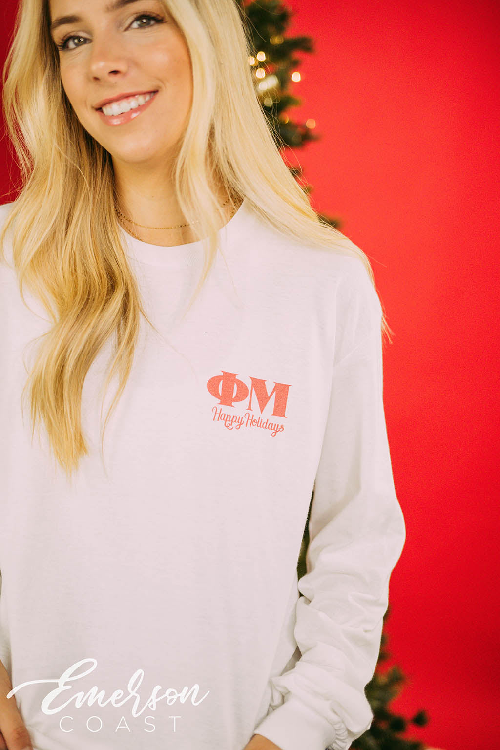 Phi Mu Happy Holidays Puppies Tee