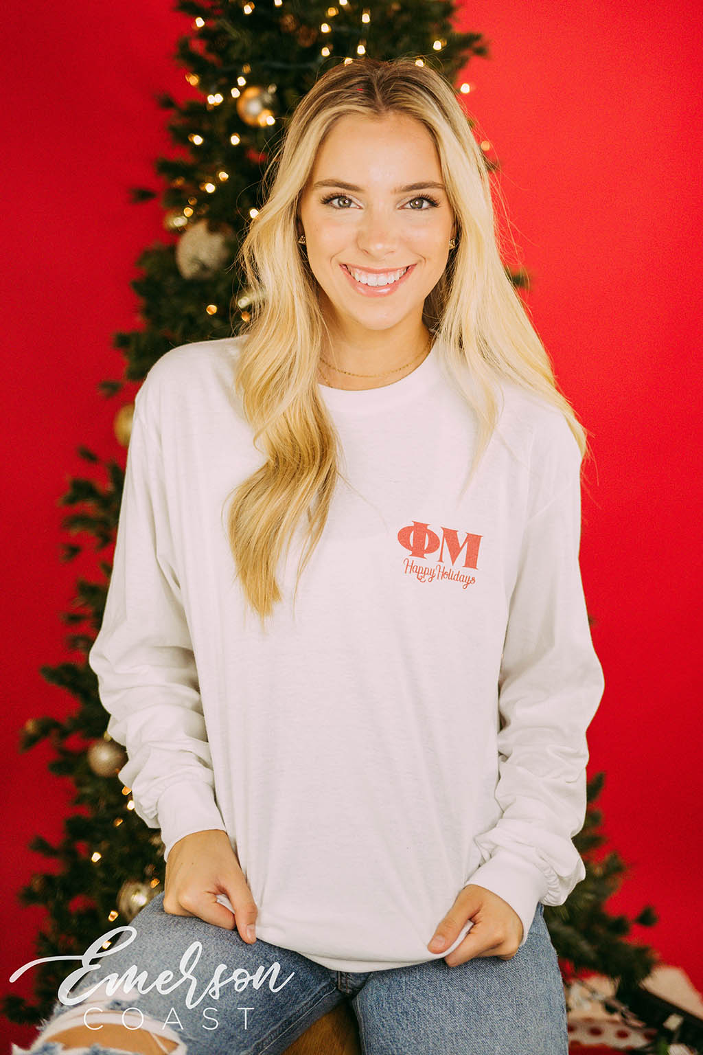 Phi Mu Happy Holidays Puppies Tee