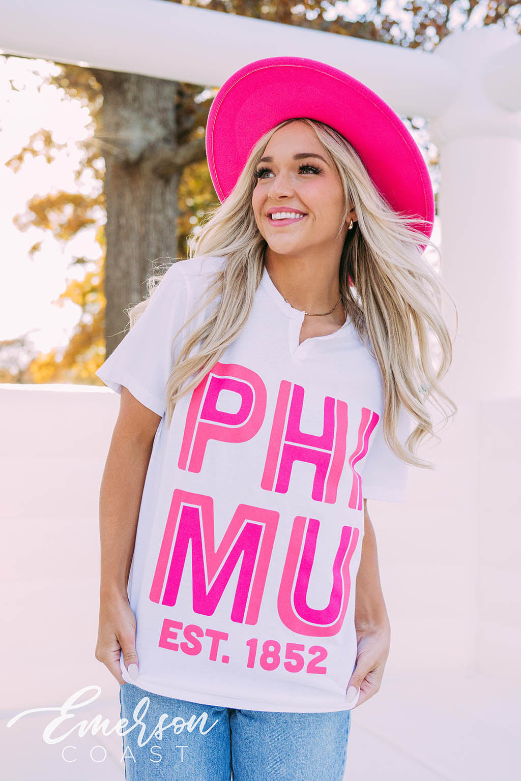 Phi Mu Pink Tie Dye Tee - Emerson Coast